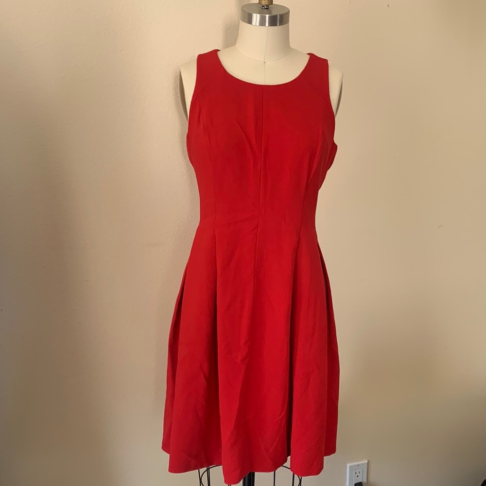 Pleated Red Dress